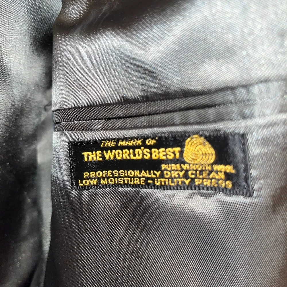 HART SCAFFNER & MARX WOOL BLAZER. VINTAGE Sz 44. Grey windowpane